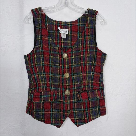 Rampage Plaid Tweed Vest & Skirt Size Medium Vintage Preppy Benefits Charity - Picture 5 of 16
